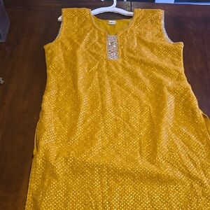 Yellow Embroidered Salwar Kameeze